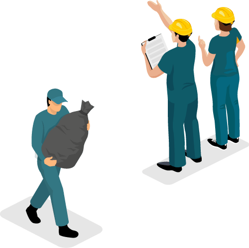 働くスタッフのイラスト